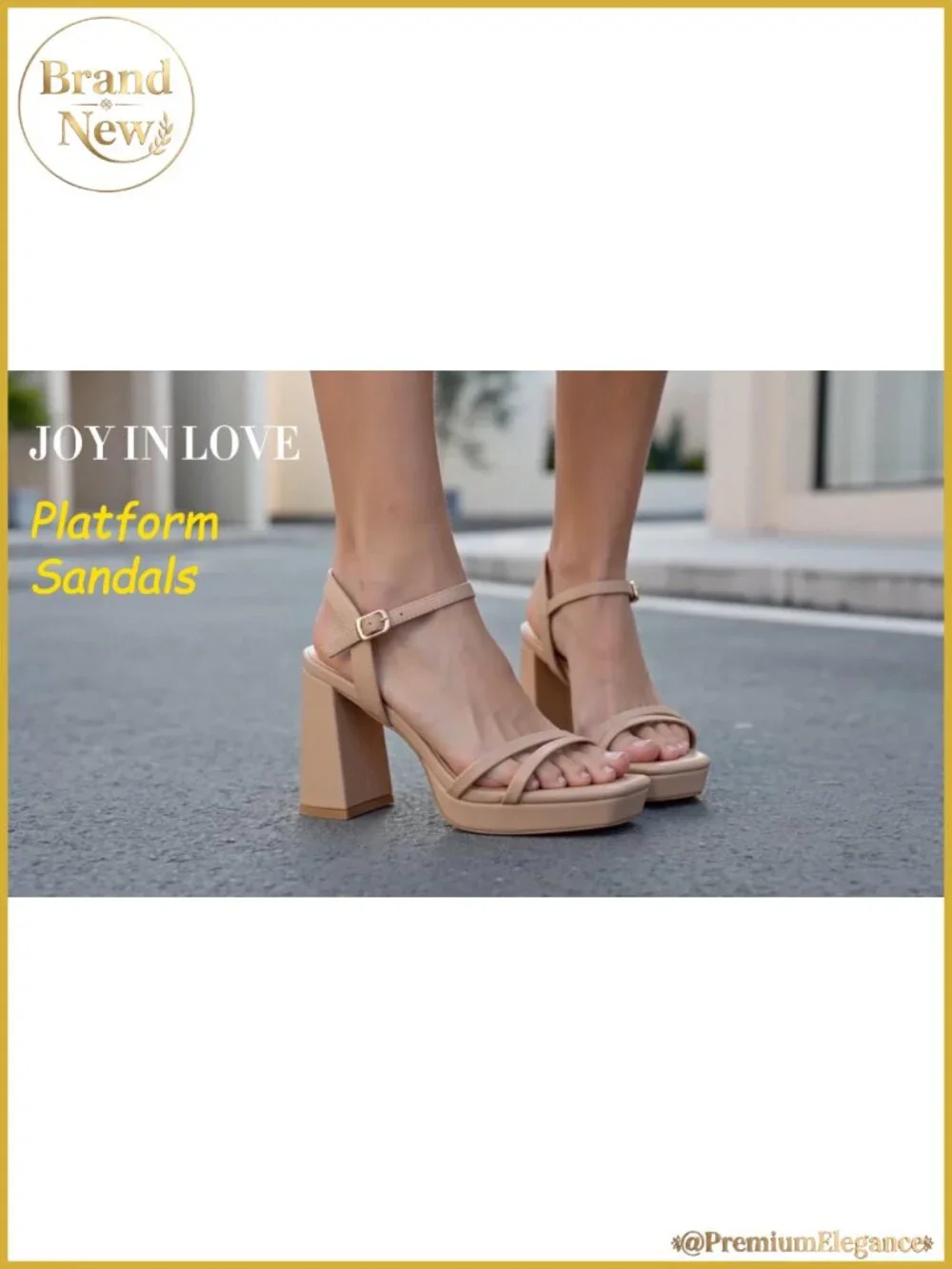 Women's Platform Sandals Chunky Block Heel Ankle Strap Buckle Square Toe